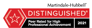 Martindale-Hubbell Distinguished peer rated for high professional achievement 2021